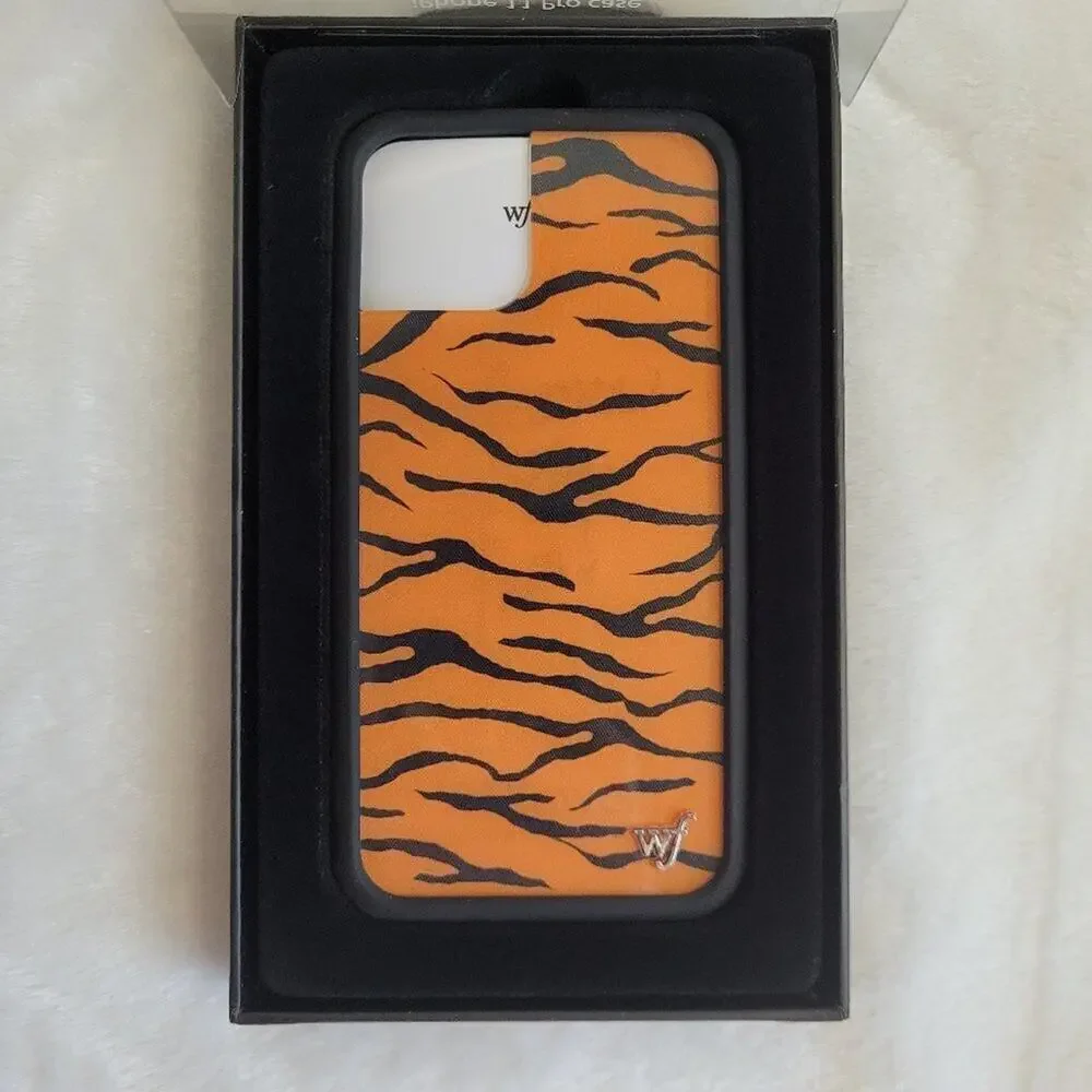 Wildflower Case for iPhone 11 Pro Tiger Print Orange & Black Rubber Bumper